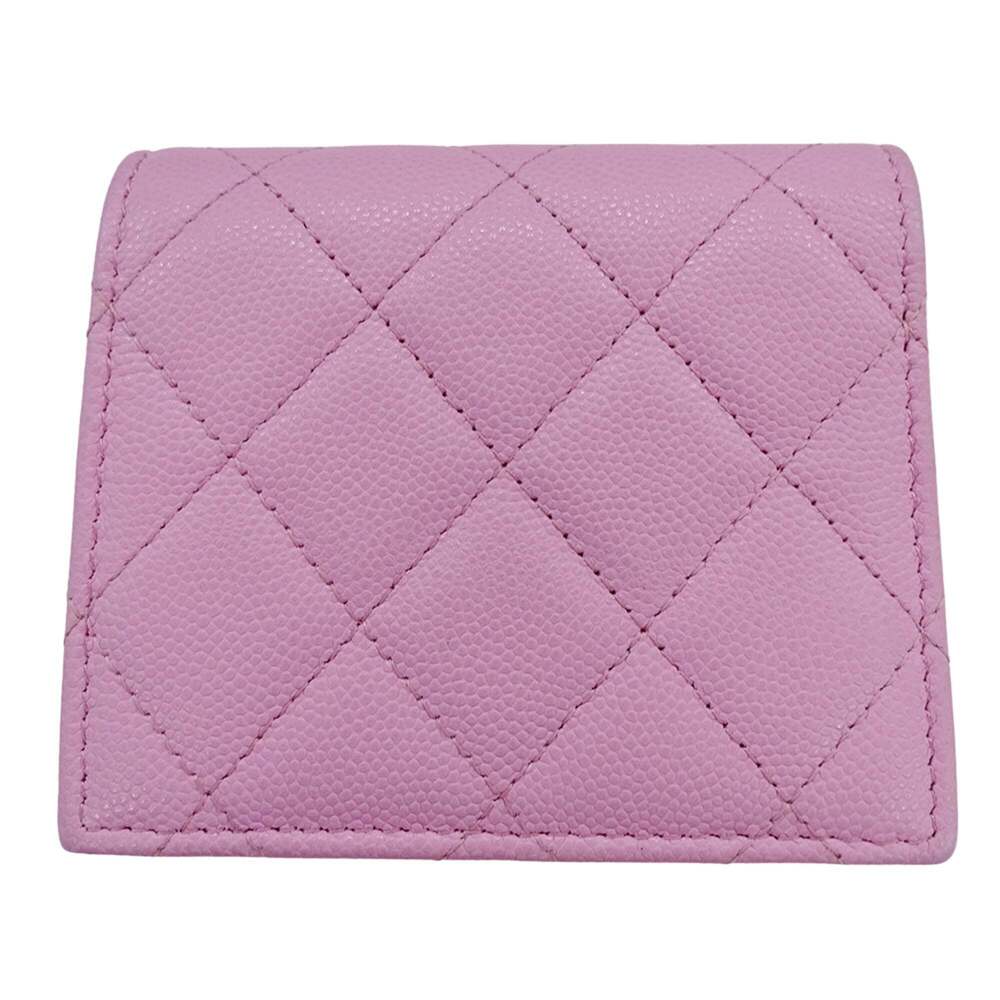 CHANEL Pink Caviar Leather Logo Wallet - Picture 2 of 14